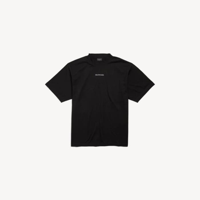 New Balenciaga Back Tシャツ ミディアムフィット で ブラック