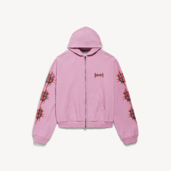 オールド ピンク の ウィメンズ Balenciaga Sacré Cœur ジップアップフーディ ミディアムフィット