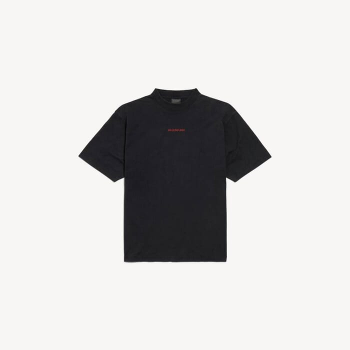 フェードブラック/ レッド の メンズ Balenciaga Back Tシャツ ミディアムフィット