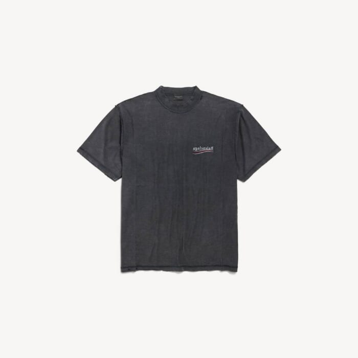 Political Campaign Inside-out Tシャツ ラージフィット で フェードブラック