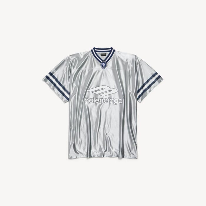 グレー/ホワイト の メンズ 3b Football Vネック Tシャツ オーバーサイズ
