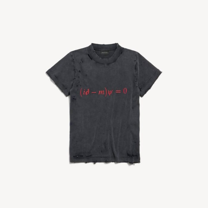 ウォッシュド ブラック/レッド の ウィメンズ Dirac Equation フィット Tシャツ