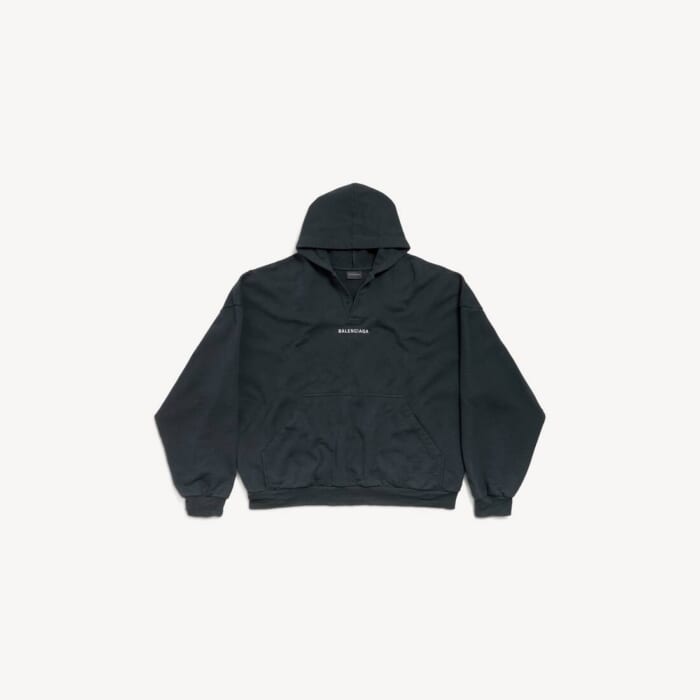 フェードブラック/ホワイト の メンズ Balenciaga Back Polo Hoodie